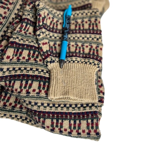 Vintage Blake & Manley XL Fair Isle Sweater Crew Neck Ramie Cotton blend Pullove - Picture 7 of 8